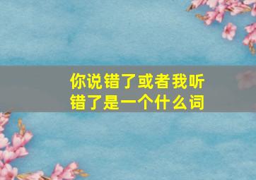 你说错了或者我听错了是一个什么词