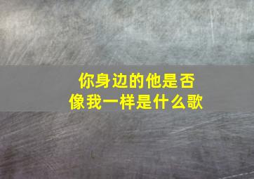 你身边的他是否像我一样是什么歌