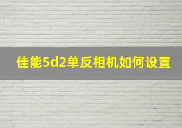 佳能5d2单反相机如何设置