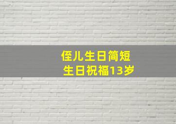 侄儿生日简短生日祝福13岁