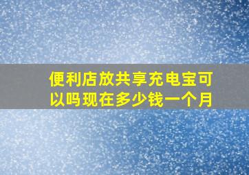 便利店放共享充电宝可以吗现在多少钱一个月