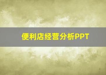 便利店经营分析PPT