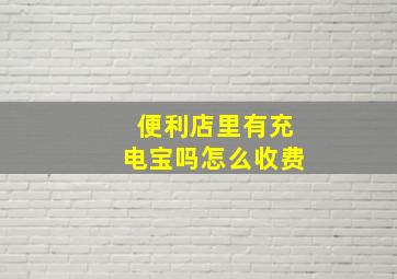 便利店里有充电宝吗怎么收费