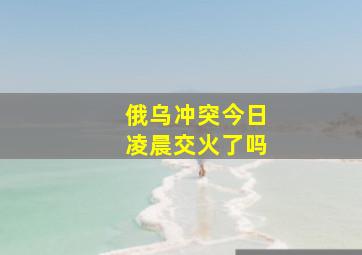 俄乌冲突今日凌晨交火了吗