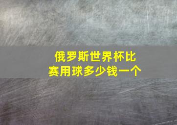 俄罗斯世界杯比赛用球多少钱一个