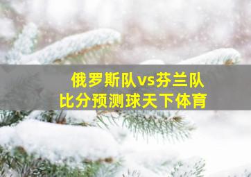 俄罗斯队vs芬兰队比分预测球天下体育