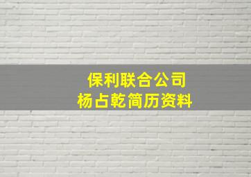 保利联合公司杨占乾简历资料