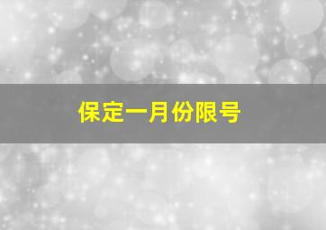 保定一月份限号