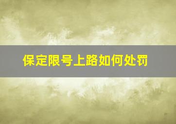 保定限号上路如何处罚