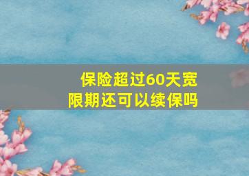 保险超过60天宽限期还可以续保吗