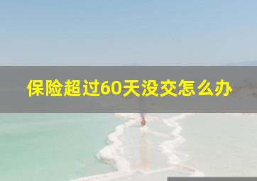 保险超过60天没交怎么办