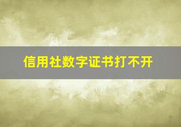 信用社数字证书打不开