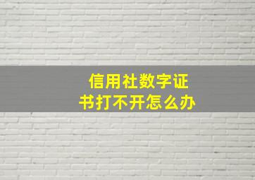 信用社数字证书打不开怎么办