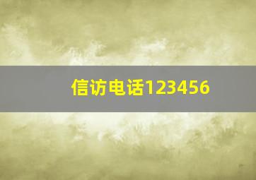 信访电话123456