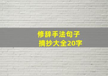 修辞手法句子摘抄大全20字