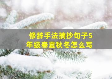 修辞手法摘抄句子5年级春夏秋冬怎么写