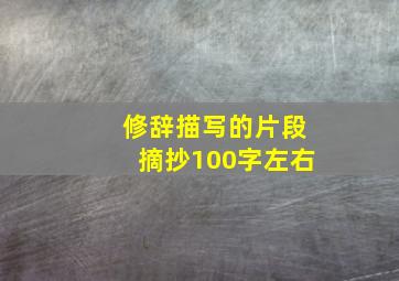 修辞描写的片段摘抄100字左右