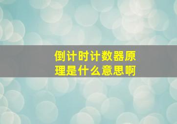 倒计时计数器原理是什么意思啊