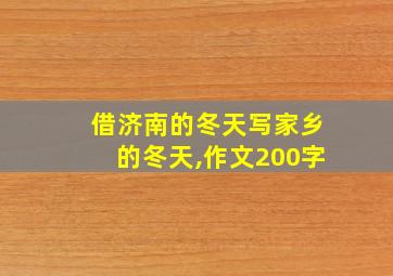 借济南的冬天写家乡的冬天,作文200字