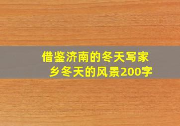 借鉴济南的冬天写家乡冬天的风景200字