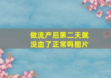 做流产后第二天就没血了正常吗图片