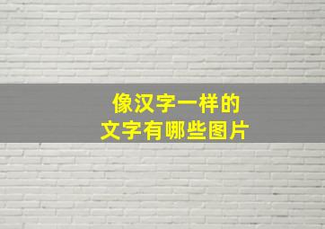 像汉字一样的文字有哪些图片