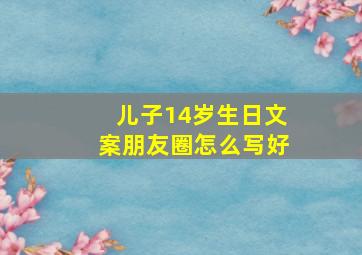 儿子14岁生日文案朋友圈怎么写好