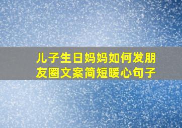 儿子生日妈妈如何发朋友圈文案简短暖心句子