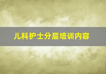 儿科护士分层培训内容