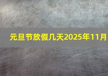 元旦节放假几天2025年11月