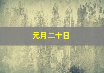 元月二十日