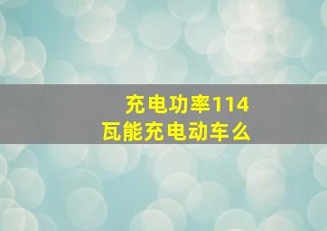 充电功率114瓦能充电动车么