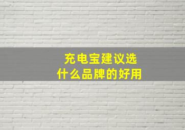 充电宝建议选什么品牌的好用