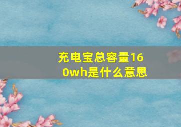 充电宝总容量160wh是什么意思