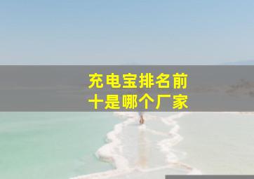 充电宝排名前十是哪个厂家