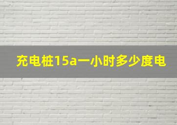 充电桩15a一小时多少度电