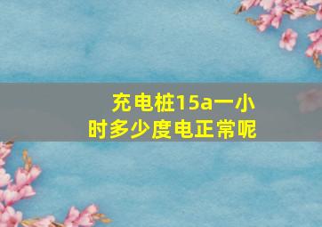 充电桩15a一小时多少度电正常呢