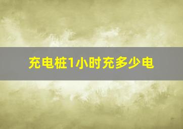 充电桩1小时充多少电