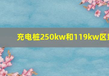 充电桩250kw和119kw区别