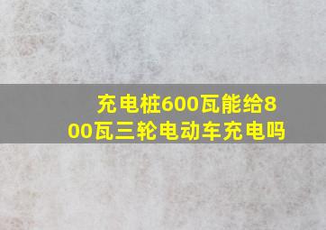 充电桩600瓦能给800瓦三轮电动车充电吗