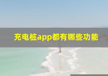 充电桩app都有哪些功能