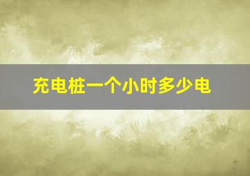 充电桩一个小时多少电