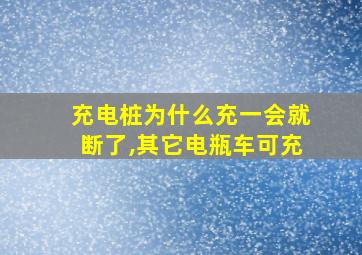 充电桩为什么充一会就断了,其它电瓶车可充