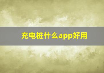 充电桩什么app好用