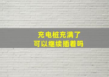 充电桩充满了可以继续插着吗