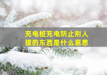 充电桩充电防止别人拔的东西是什么意思