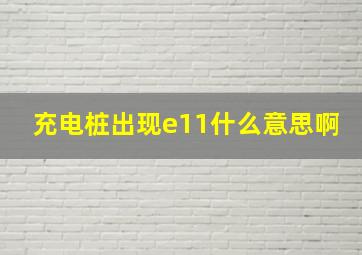 充电桩出现e11什么意思啊