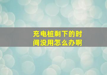 充电桩剩下的时间没用怎么办啊