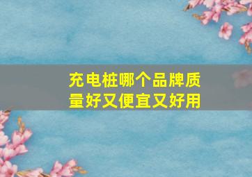 充电桩哪个品牌质量好又便宜又好用