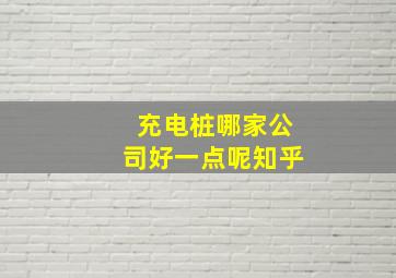 充电桩哪家公司好一点呢知乎